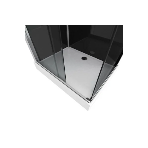 Cabine de douche l.80 x L.110 x H.230 cm – design noir, hydromassante, porte coulissante, verre trempé, Galedo Zen 2