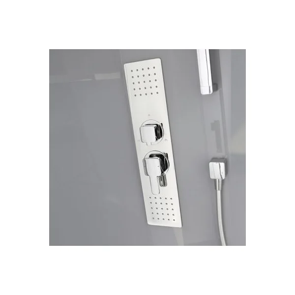 Cabine de douche rectangulaire chromé GoodHome Beloya 80 x 120 cm