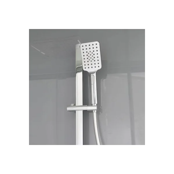 Cabine de douche rectangulaire chromé GoodHome Beloya 80 x 120 cm