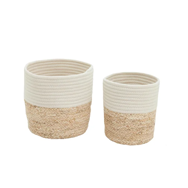 CACHE POT BIMATIERE BICOLORE BLEU 20X19CM