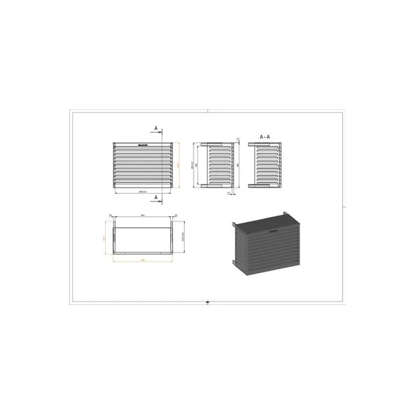 Cache-climatiseur Horizon anthracite 90 x 70 cm