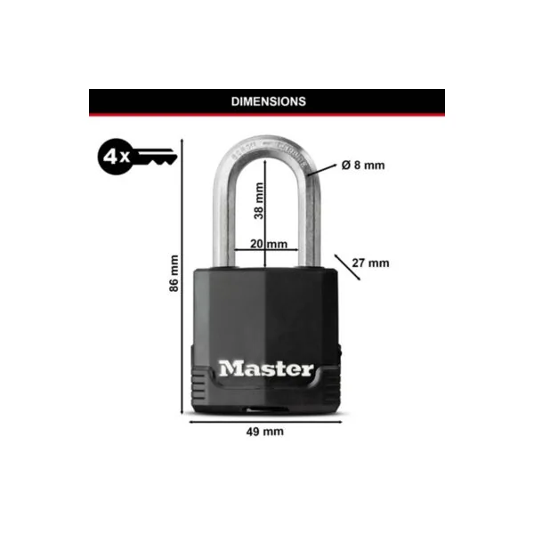 Cadenas Acier laminé Master Lock Excell 48 x 46
