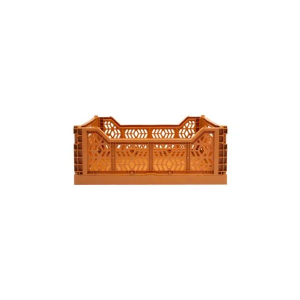 Cagette plastique recyclé pliable terracotta taille M