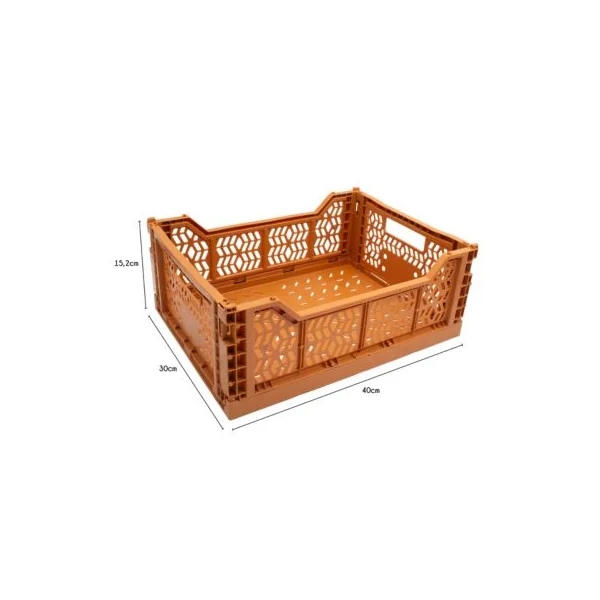 Cagette plastique recyclé pliable terracotta taille M