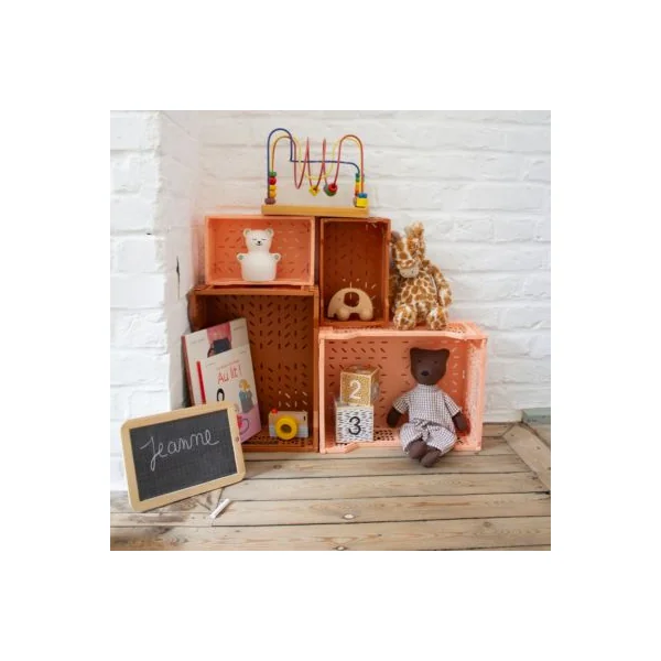 Cagette plastique recyclé pliable terracotta taille M