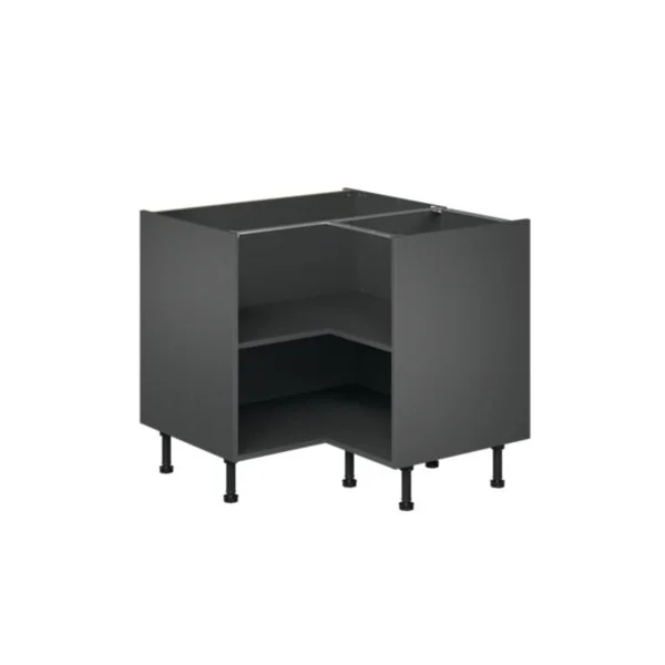 Caisson bas d'angle de cuisine Caraway GoodHome anthracite H. 72 cm x l. 93 cm