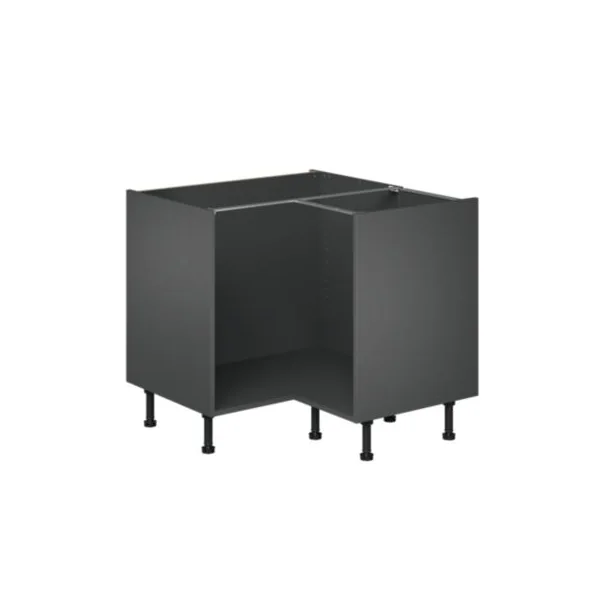 Caisson bas d'angle de cuisine Caraway GoodHome anthracite H. 72 cm x l. 93 cm