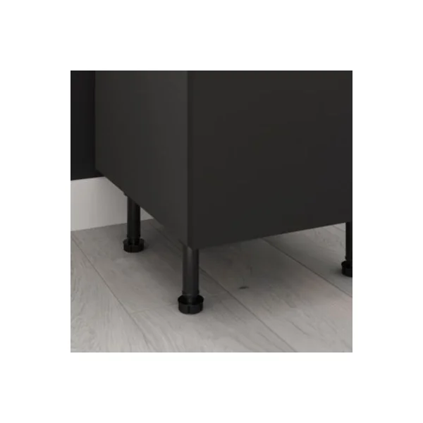 Caisson bas d'angle de cuisine Caraway GoodHome anthracite H. 72 cm x l. 93 cm