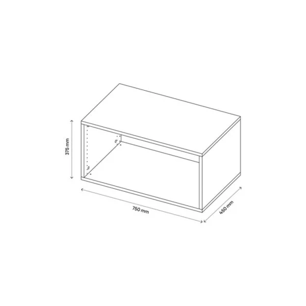 Caisson blanc GoodHome Atomia H. 37,5 x L. 75 x P. 45 cm