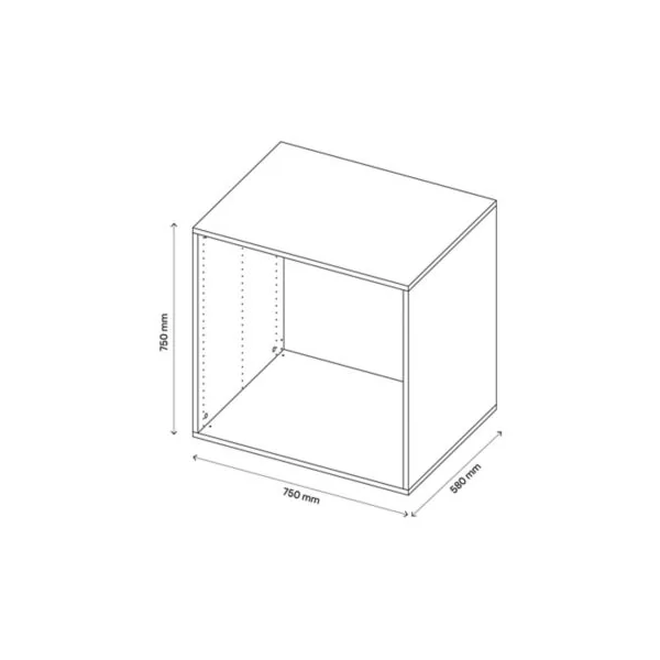 Caisson effet chêne GoodHome Atomia H. 75 x L. 75 x P. 58 cm
