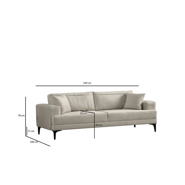 Canapé 3 places écru avec couchage d’appoint JACA