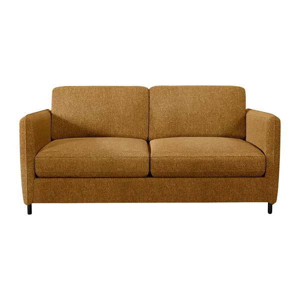 Canapé convertible 2 places Gustave - Tissu Velouté Epais - Storm Ocre