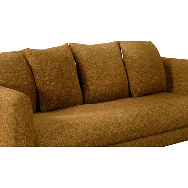 Canapé convertible 4 places Basile - Tissu Velouté Epais - Storm Ocre