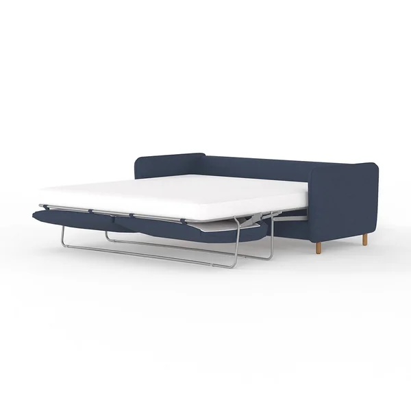 Canapé convertible 4 places Bultex Gustave - Velours Texturé - Dany Bleu grisé