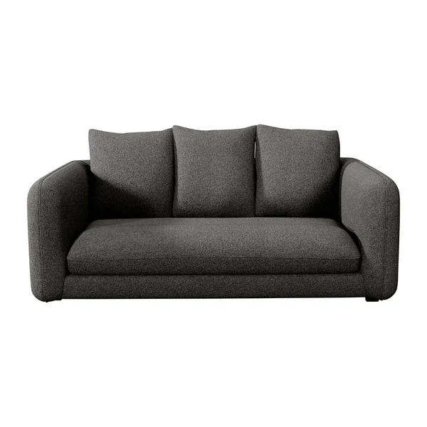 Canapé convertible bultex 2 places Basile - Tissu Texturé - Jazz Gris graphite