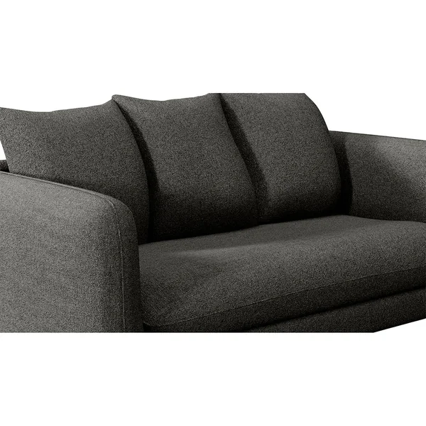 Canapé convertible bultex 2 places Basile - Tissu Texturé - Jazz Gris graphite
