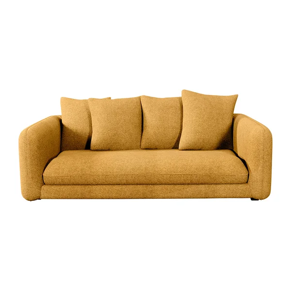 Canapé convertible bultex 3 places Basile - Tissu Texturé - Crown Moutarde