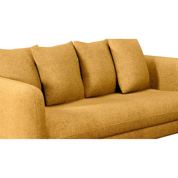 Canapé convertible bultex 3 places Basile - Tissu Texturé - Crown Moutarde
