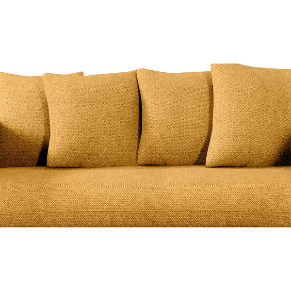 Canapé convertible bultex 3 places Basile - Tissu Texturé - Crown Moutarde