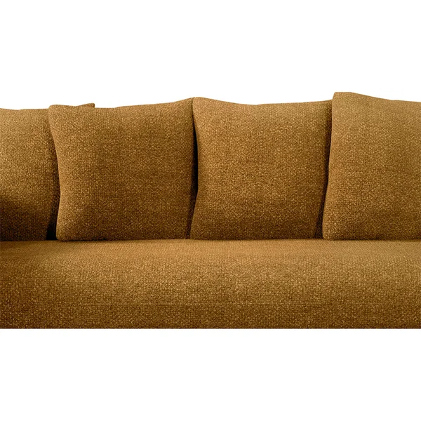 Canapé convertible bultex 4 places Basile - Tissu Velouté Epais - Storm Ocre