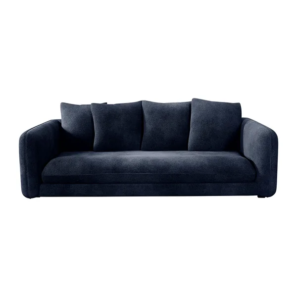 Canapé convertible bultex 4 places Basile - Velours - Seven Bleu foncé