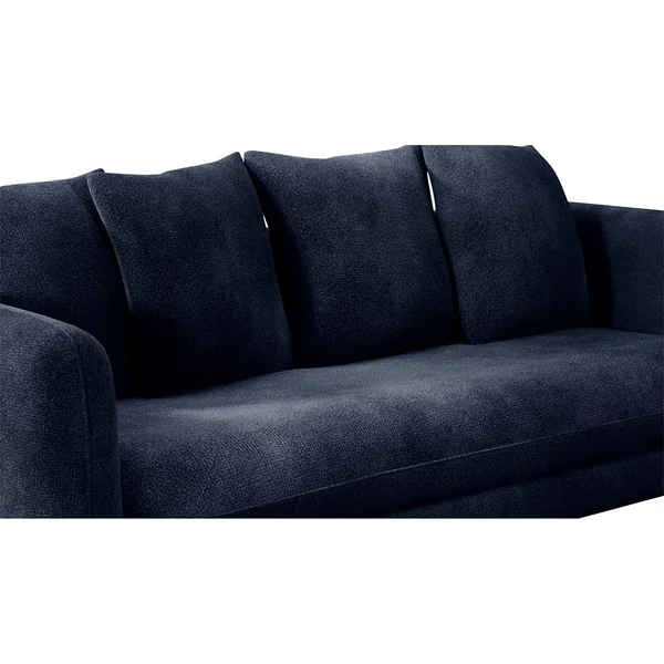 Canapé convertible bultex 4 places Basile - Velours - Seven Bleu foncé
