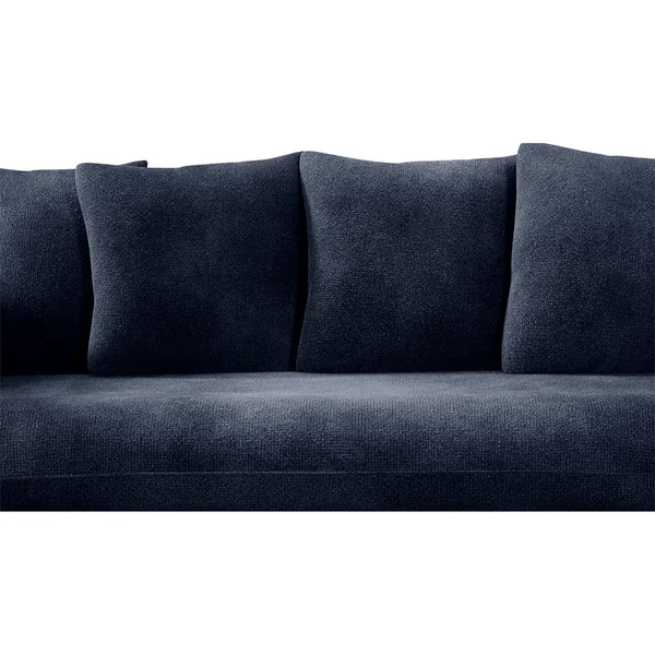 Canapé convertible bultex 4 places Basile - Velours - Seven Bleu foncé