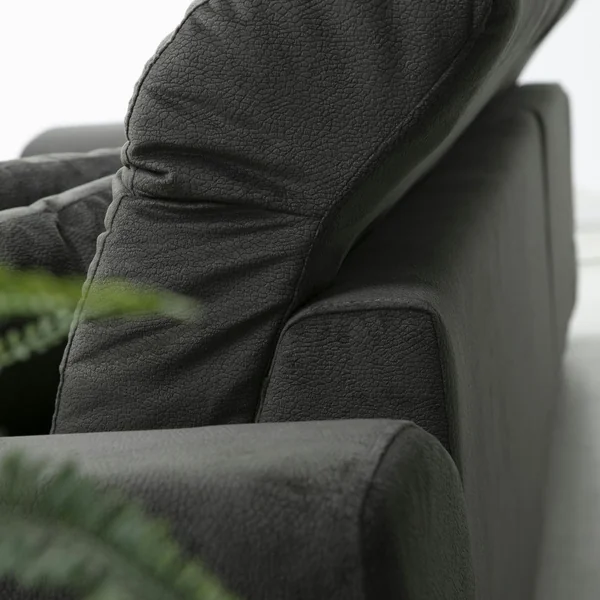 Canapé d'angle anthracite - dossier inclinable, côté droit MILO