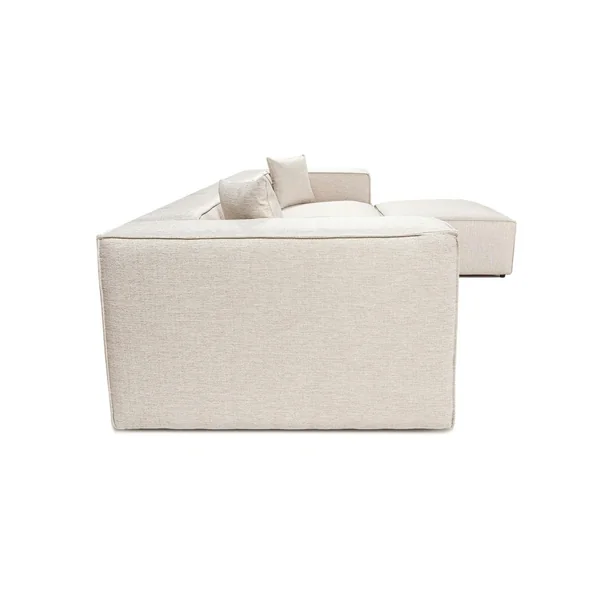 Canapé d'angle modulable écru - tissu lin OSTUNI