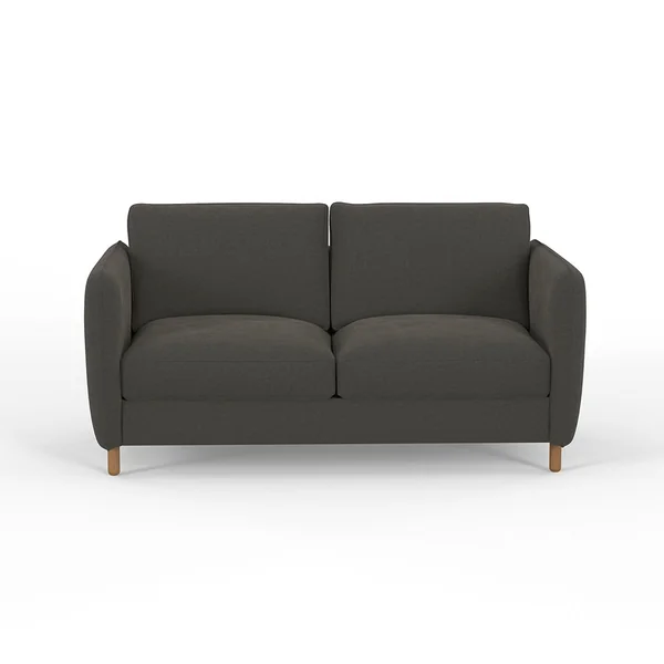 Canapé fixe 2 places Gustave - Velours Vintage - Adore Gris Kaki