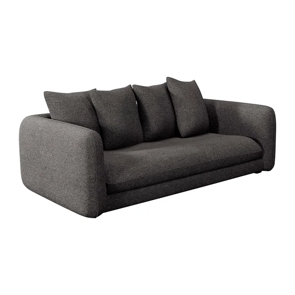 Canapé fixe 3 places Basile - Tissu - Enjoy Anthracite