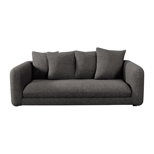 Canapé fixe 3 places Basile - Tissu - Enjoy Anthracite