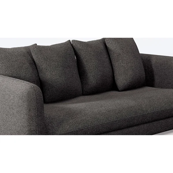 Canapé fixe 3 places Basile - Tissu - Enjoy Anthracite