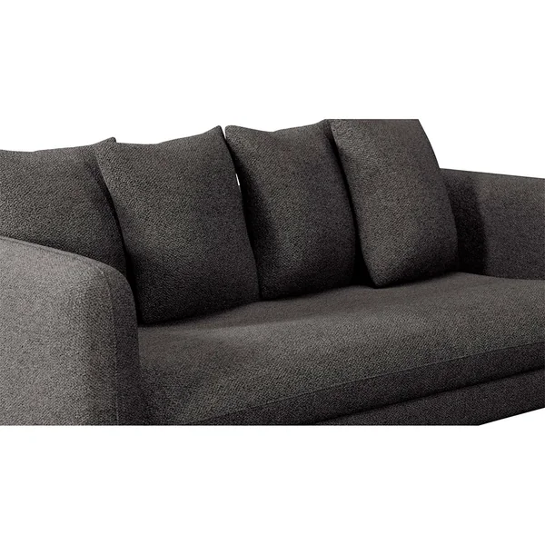 Canapé fixe 3 places Basile - Tissu - Enjoy Anthracite