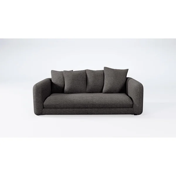 Canapé fixe 3 places Basile - Tissu - Enjoy Anthracite