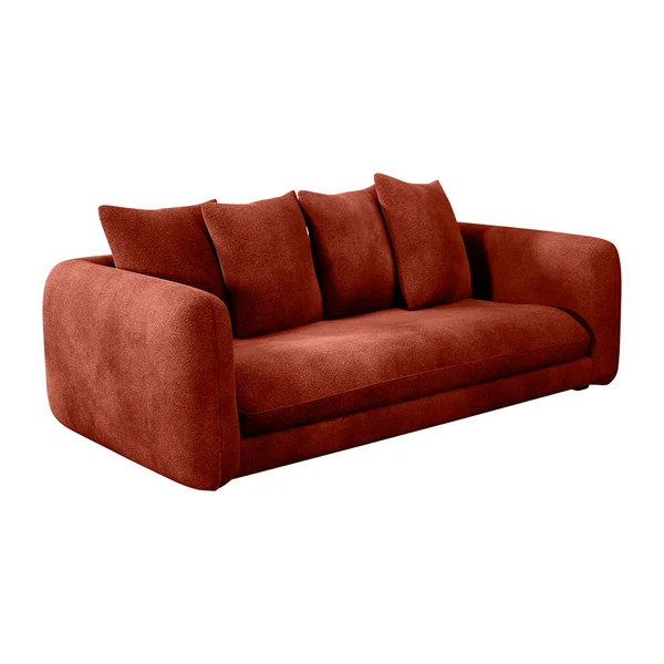 Canapé fixe 3 places Basile - Velours - Seven Rouge Copper