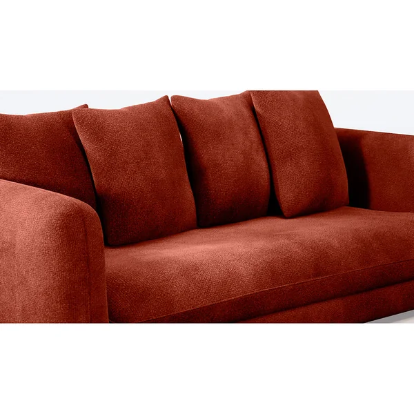 Canapé fixe 3 places Basile - Velours - Seven Rouge Copper