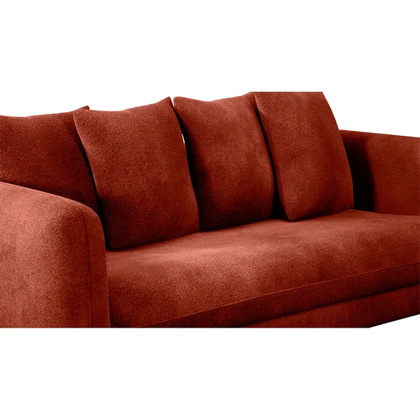 Canapé fixe 3 places Basile - Velours - Seven Rouge Copper