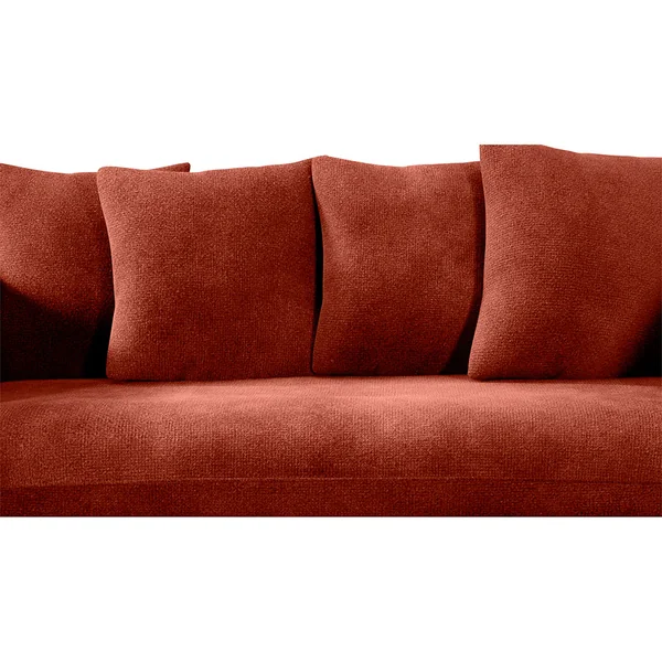 Canapé fixe 3 places Basile - Velours - Seven Rouge Copper