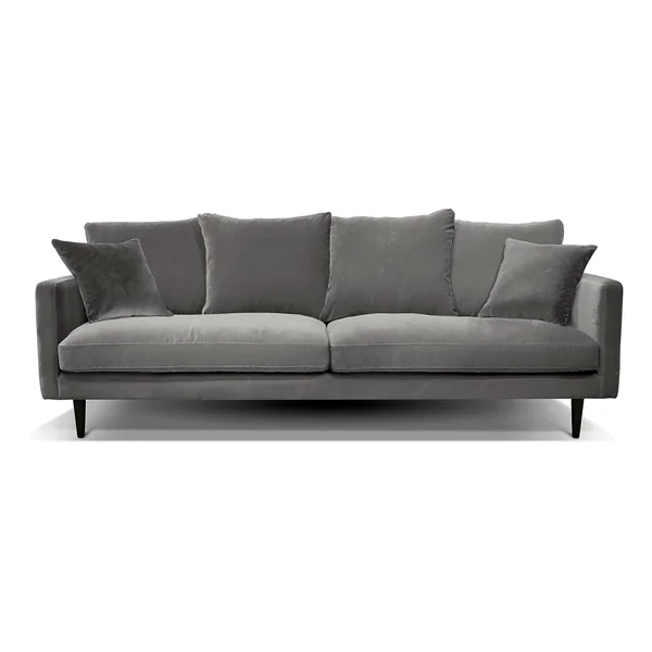 Canapé fixe 3 places Marius - Velours Vintage - Adore Anthracite