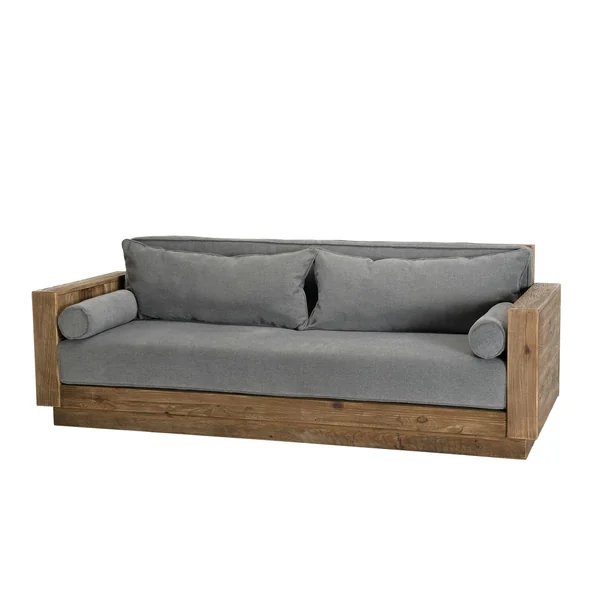 Canapé gris 3 places en bois de pin recyclé DENVER