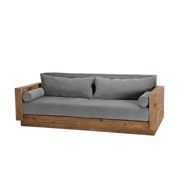 Canapé gris 3 places en bois de pin recyclé DENVER