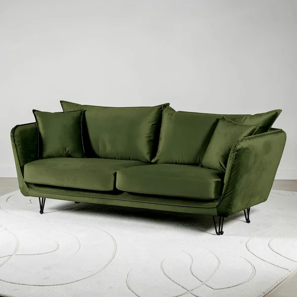 Canapé velours vert kaki EPIKA