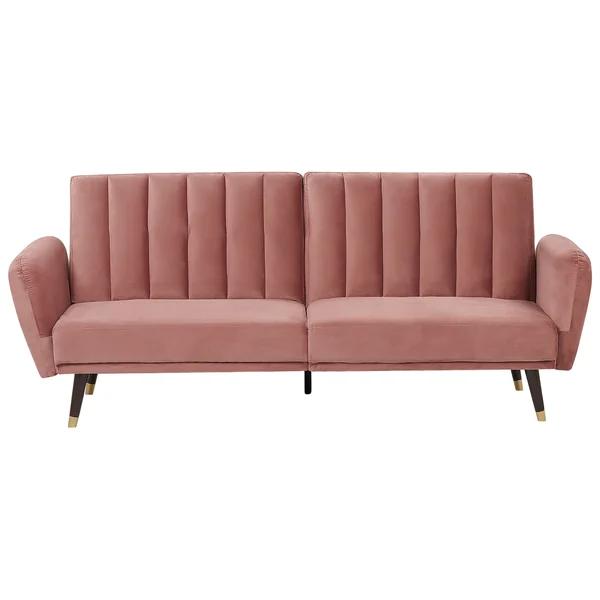 Canapé-lit 3 places VIMMERBY Velours Rose