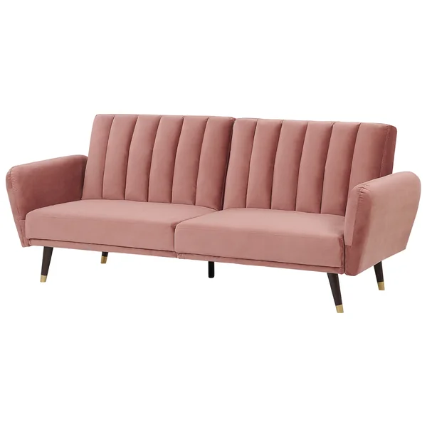 Canapé-lit 3 places VIMMERBY Velours Rose