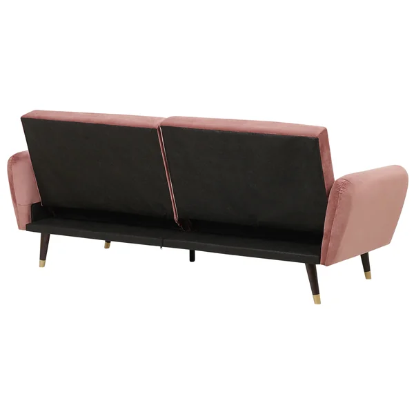 Canapé-lit 3 places VIMMERBY Velours Rose