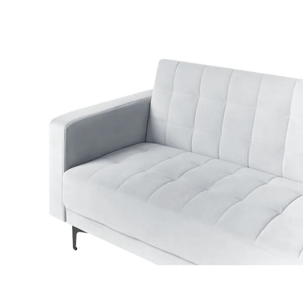 Canapé-lit d'angle modulable 4 places ABERDEEN Velours Gris clair Côté gauche
