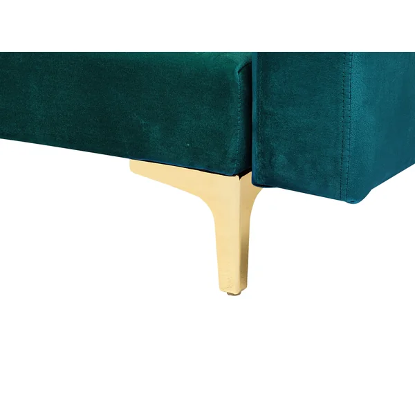 Canapé-lit modulable en forme de U 5 places ABERDEEN Velours Bleu paon