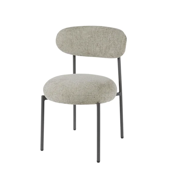 Chaise beige sable moderne en velours tissé (lot de 2) CREEK