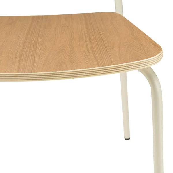 Chaise bois et métal blanc style écolier (lot de 2) TIM